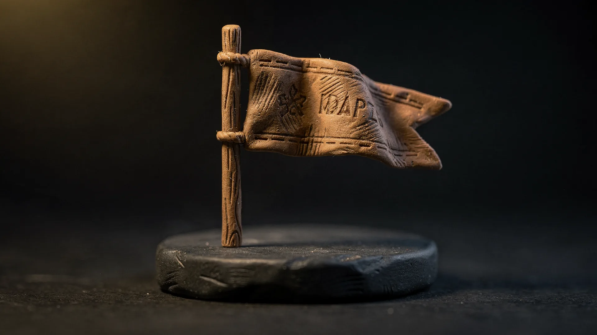 Uprisings and Rebellions emblem: a banner mid-furl